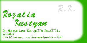 rozalia kustyan business card